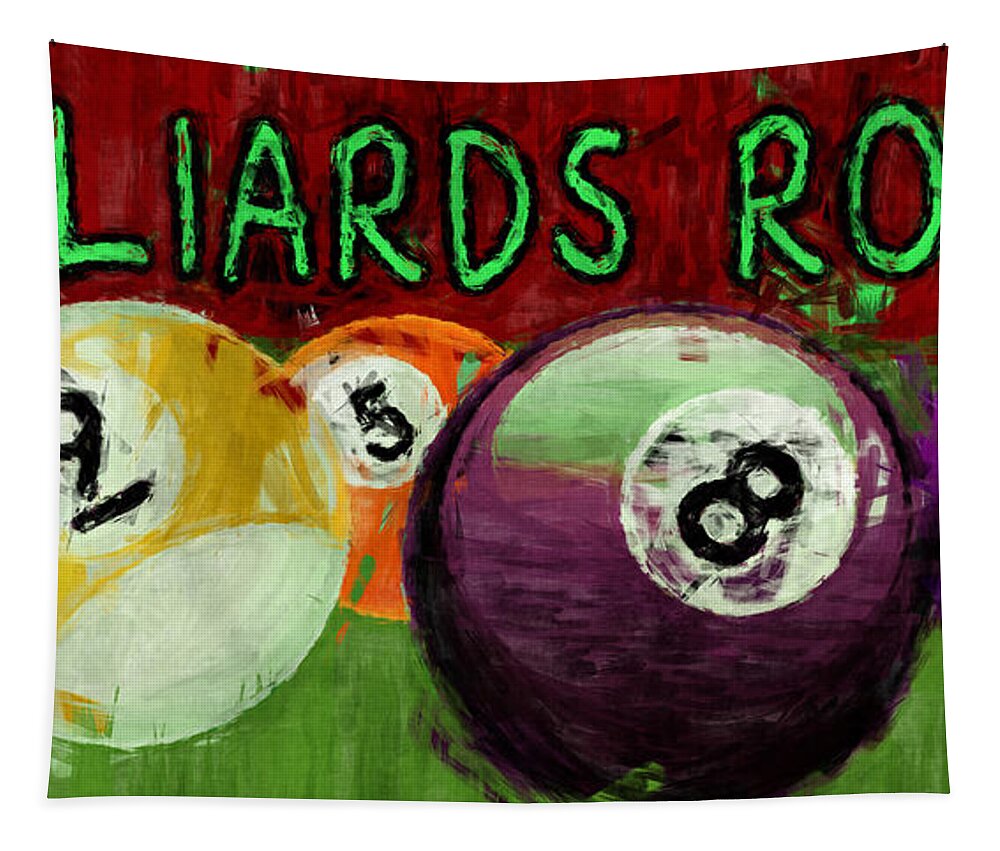 Billiards Tapestry featuring the digital art Billiards Room Abstract by David G Paul