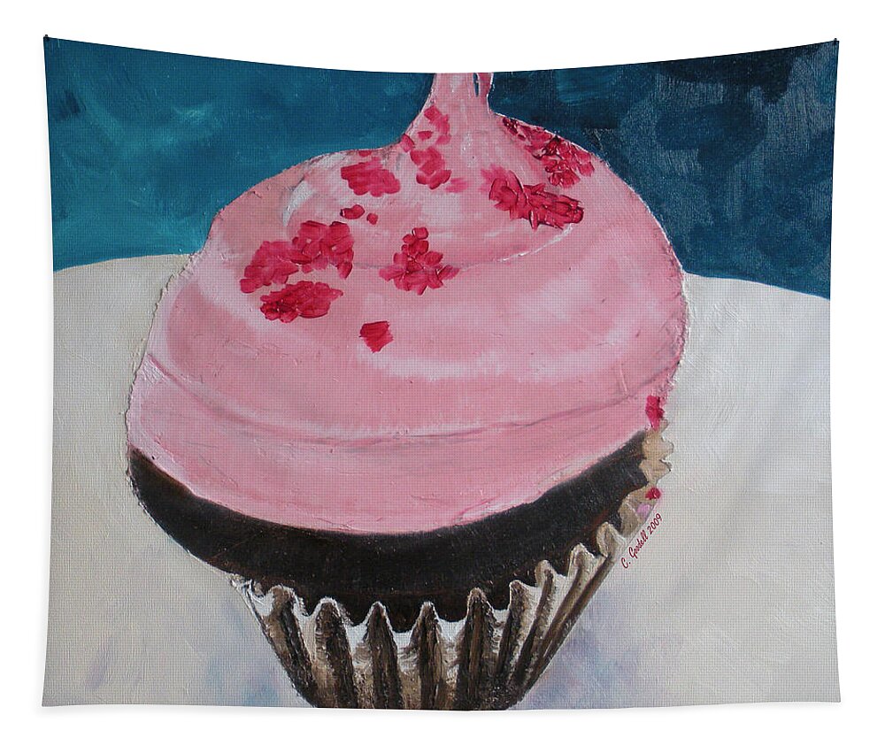 Cupcake Tapestry featuring the painting Bite Me by Claudia Goodell