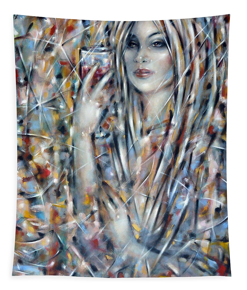Woman Tapestry featuring the painting Bitter Sweet 270610 by Selena Boron