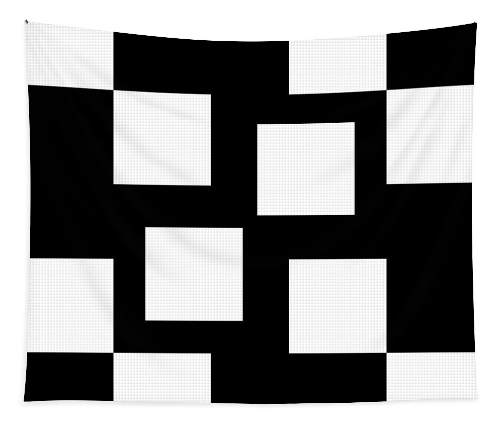 Andee Design Abstract Tapestry featuring the digital art Black And White 5 Square by Andee Design