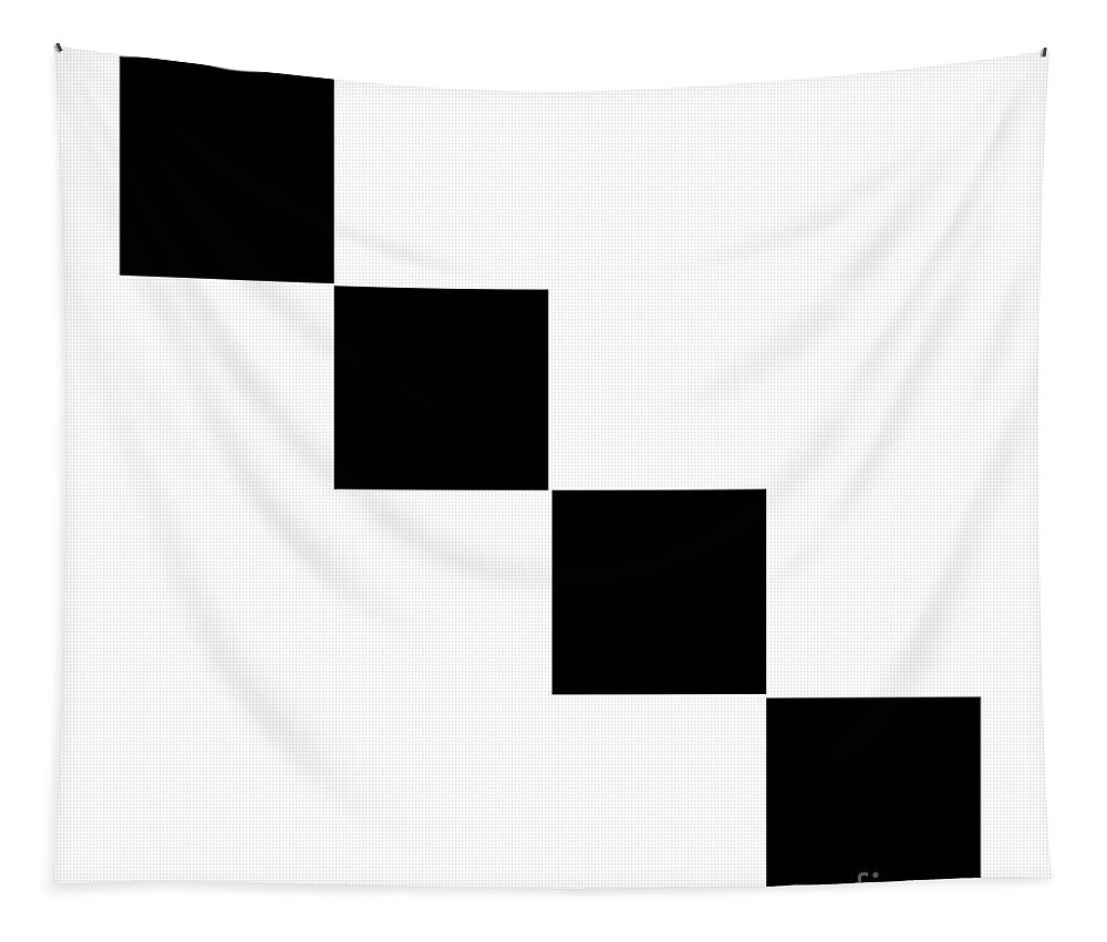 Andee Design Abstract Tapestry featuring the digital art Black And White 8 Square by Andee Design