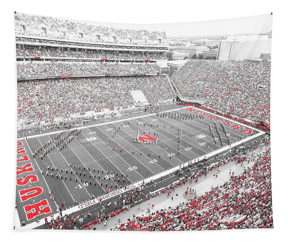 Unl Tapestry featuring the photograph Black and White and Red All Over by Caryl J Bohn