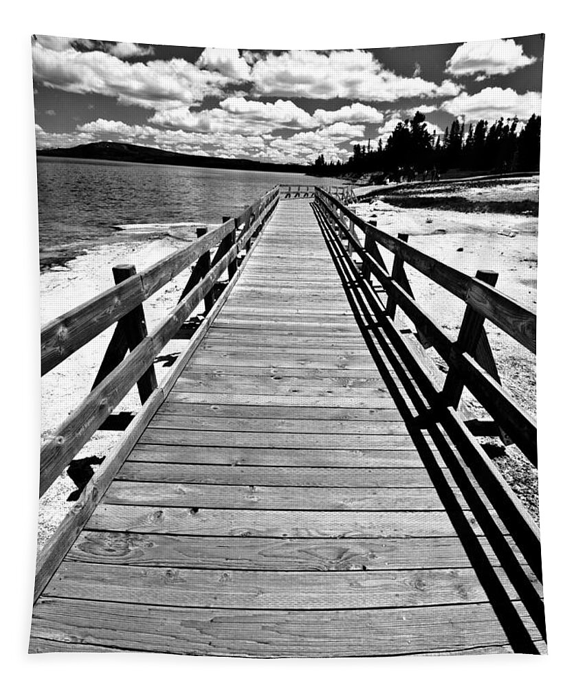 Wyoming Landscape Tapestry featuring the photograph Black and White Bridge by Crystal Wightman