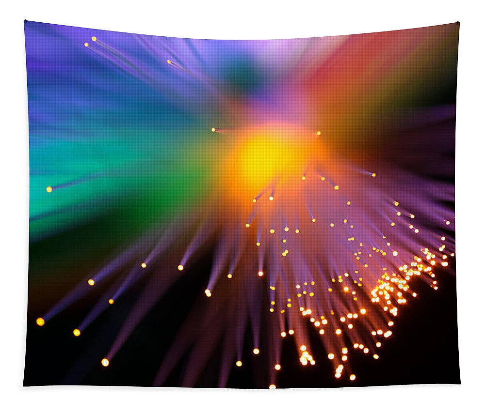 Abstract Tapestry featuring the photograph Black Hole Sun by Dazzle Zazz