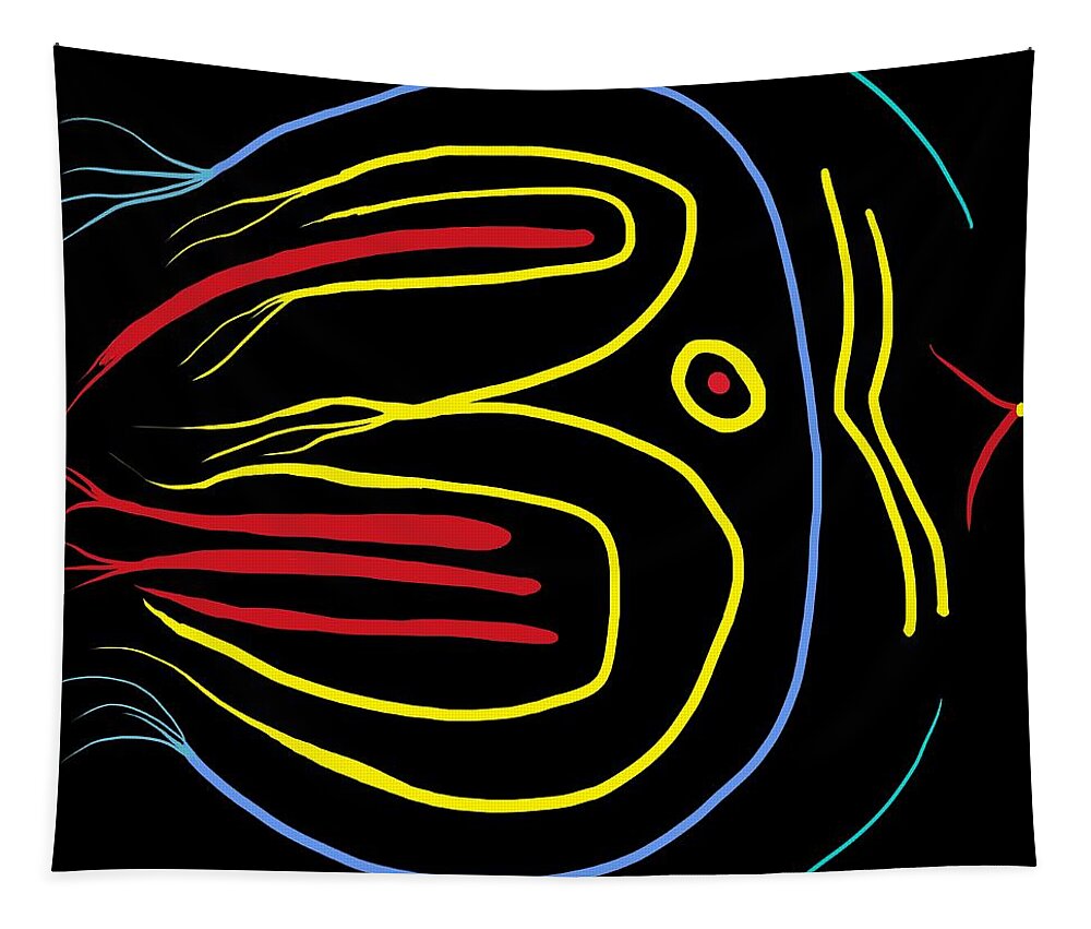 Blackbird Tapestry featuring the digital art Blackbird by Alec Drake