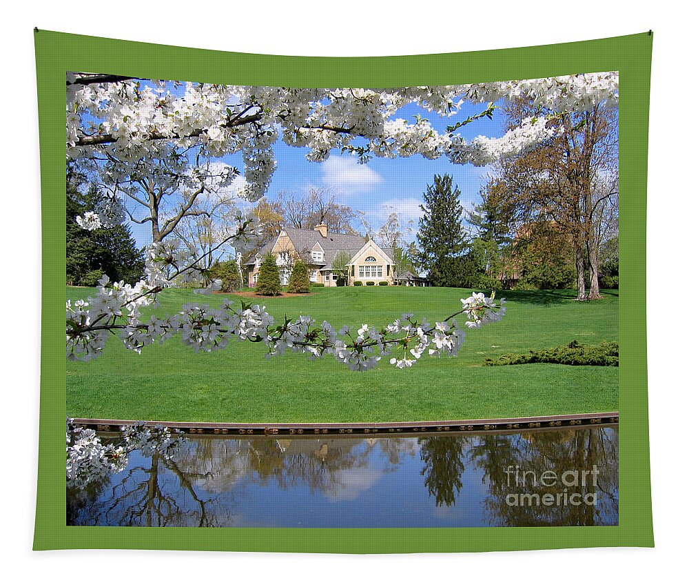 Spring Tapestry featuring the photograph Blossom-Framed House by Ann Horn