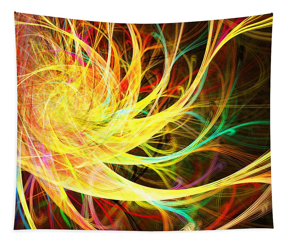 Yellow Tapestry featuring the digital art Blown Memoirs by Lourry Legarde