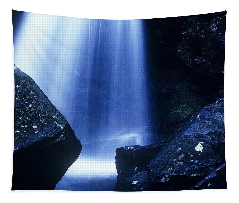 Waterfalls Tapestry featuring the photograph Blue Falls by Rodney Lee Williams