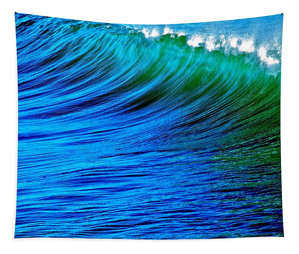 Wave Tapestry featuring the photograph Blue Green Wave by Liz Vernand