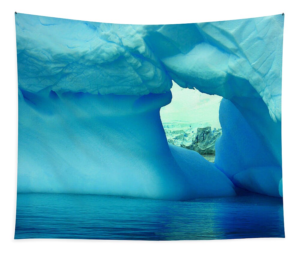 Icebergs Tapestry featuring the photograph Blue Iceberg Antarctica by Amanda Stadther