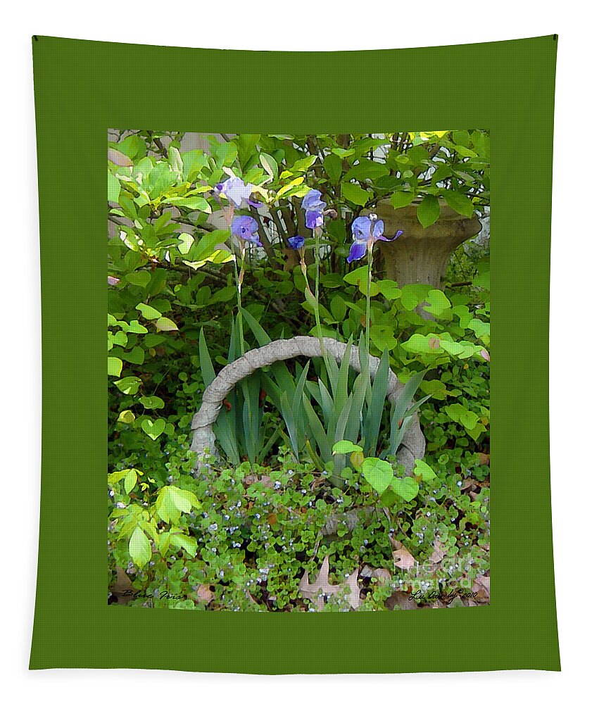 Paris Tapestry featuring the photograph Blue Iris by Lee Owenby