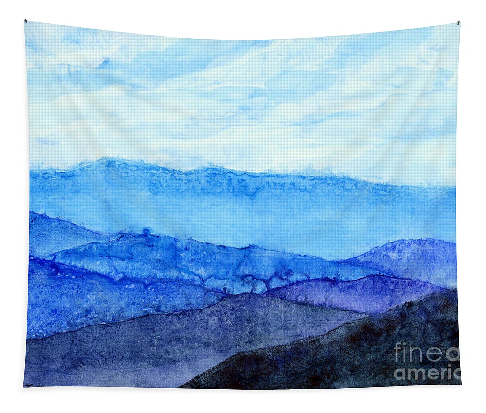 Mountain Tapestry featuring the painting Blue Ridge Mountains by Hailey E Herrera