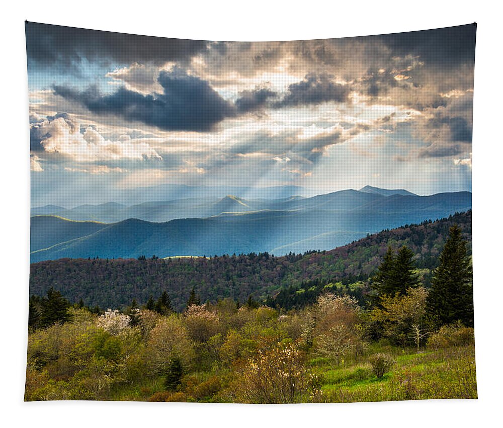 Blue Ridge Parkway Tapestry featuring the photograph Blue Ridge Parkway North Carolina Mountains Gods Country by Dave Allen