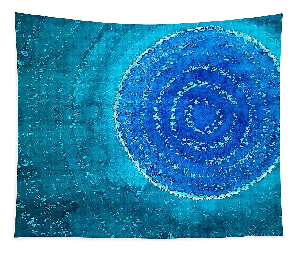 Blue Tapestry featuring the painting Blue World original painting by Sol Luckman