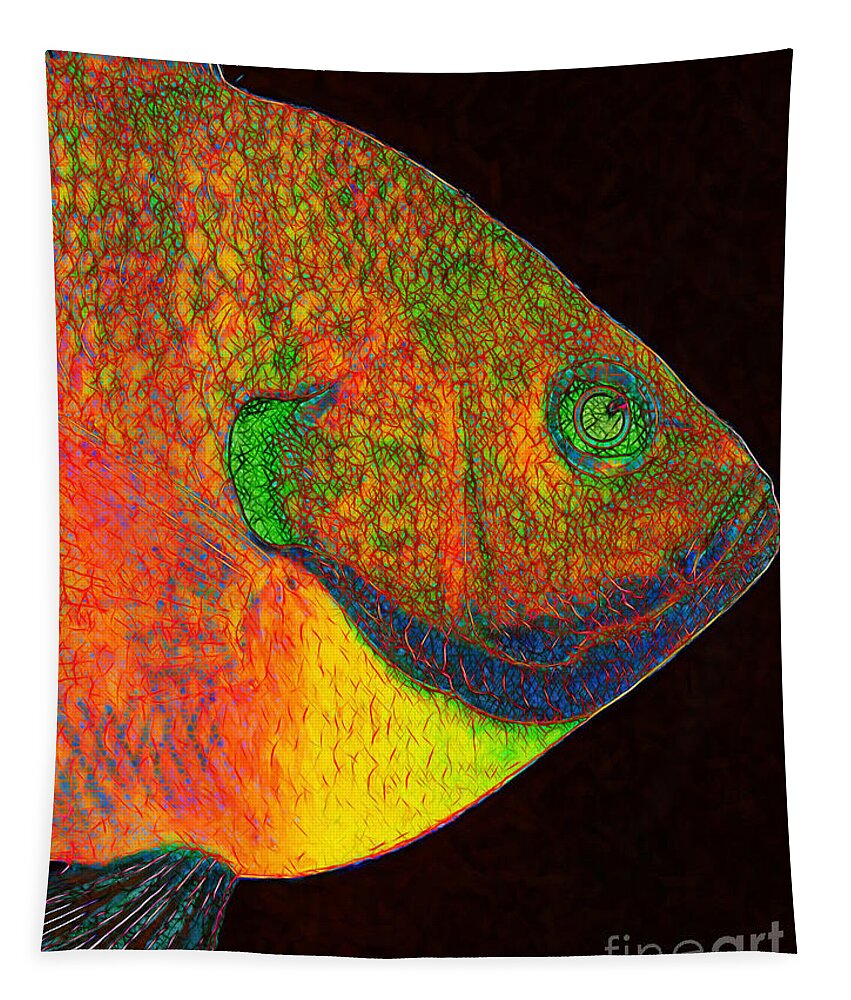 Bluegill Tapestry featuring the photograph Bluegill Fish by Wingsdomain Art and Photography