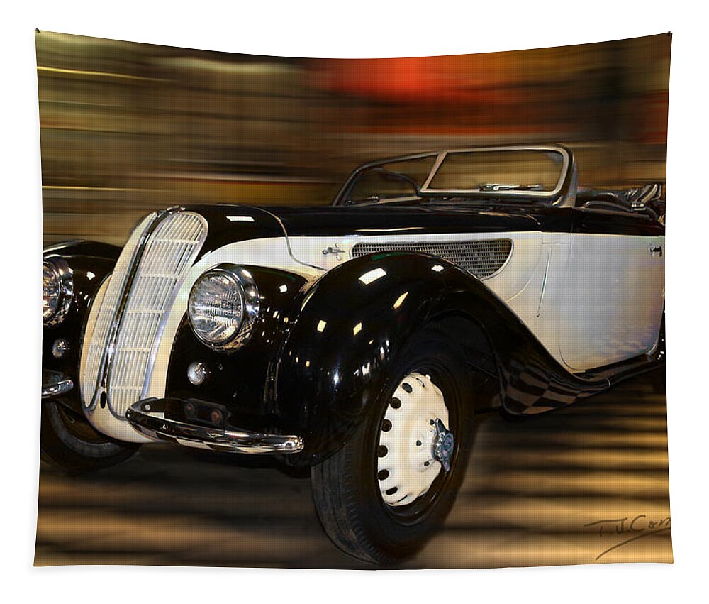 Vintage Car Tapestry featuring the photograph BMW 327 1938 Sports Tourer by Tom Conway