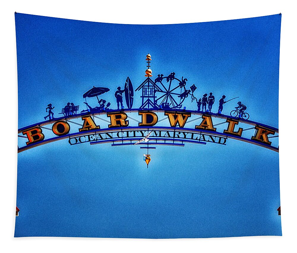 Ocean City Tapestry featuring the photograph Boardwalk Arch in Ocean City by Bill Swartwout