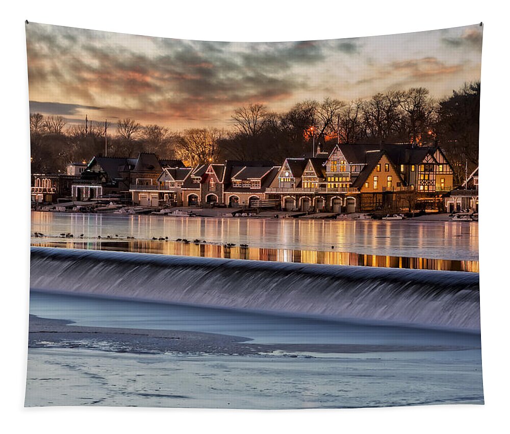 Boat House Row Tapestry featuring the photograph Boathouse Row Philadelphia PA by Susan Candelario