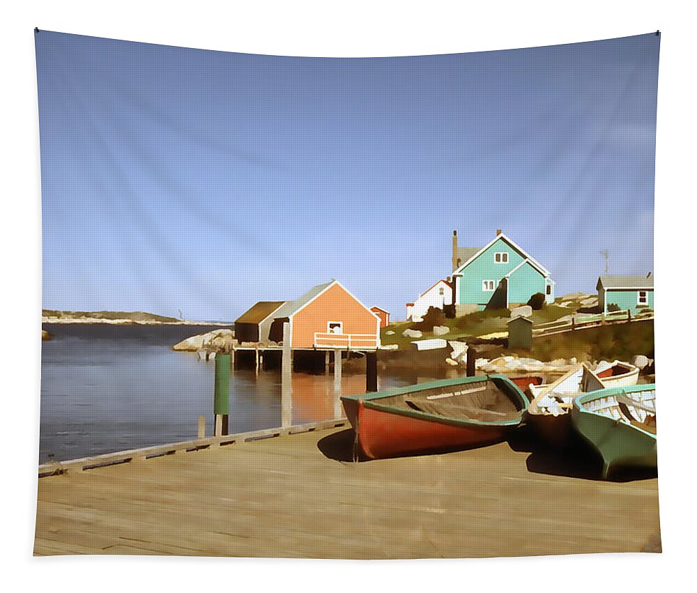 Canoes Tapestry featuring the photograph Boats Vintage by Cathy Anderson
