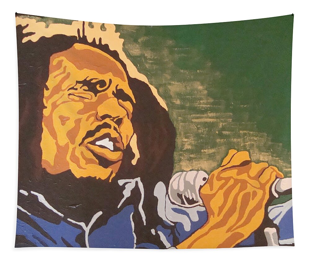 Bob Marley Tapestry featuring the painting Bob Marley by Rachel Natalie Rawlins