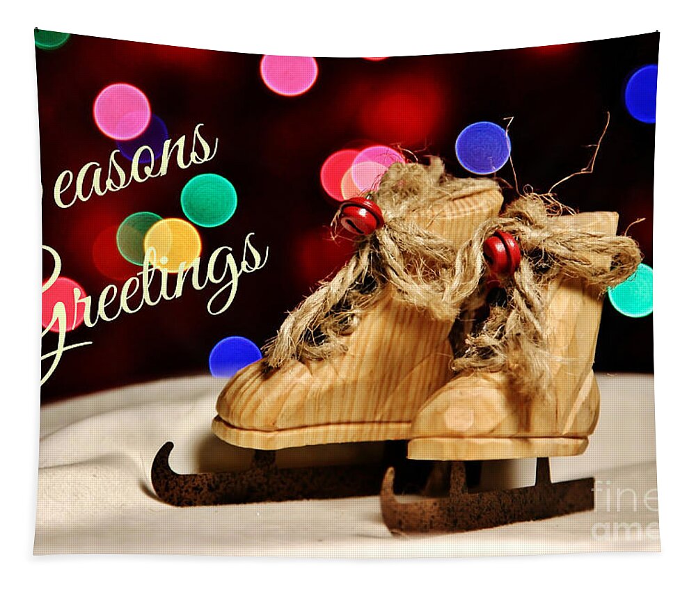 Maine Tapestry featuring the photograph Bokeh Skates Card by Karin Pinkham