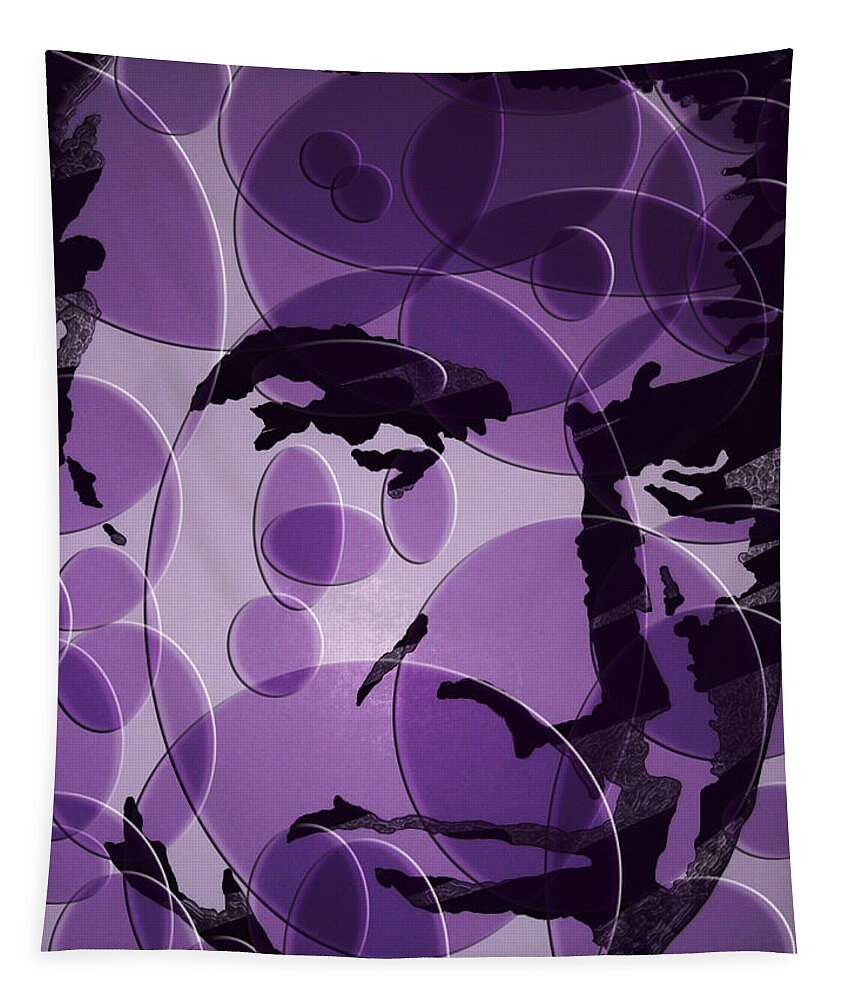 James Bond Tapestry featuring the painting The Man In Purple Circles by Robert Margetts