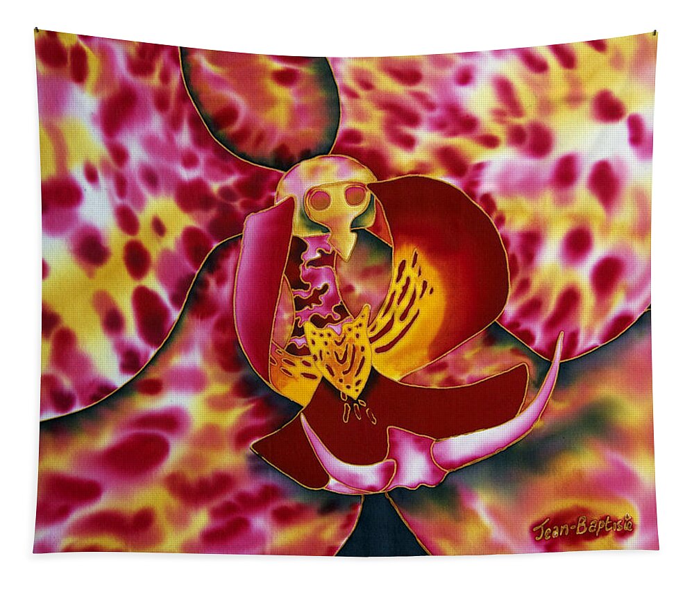 Orchid Flower Tapestry featuring the painting Bonnie Orchid III by Daniel Jean-Baptiste