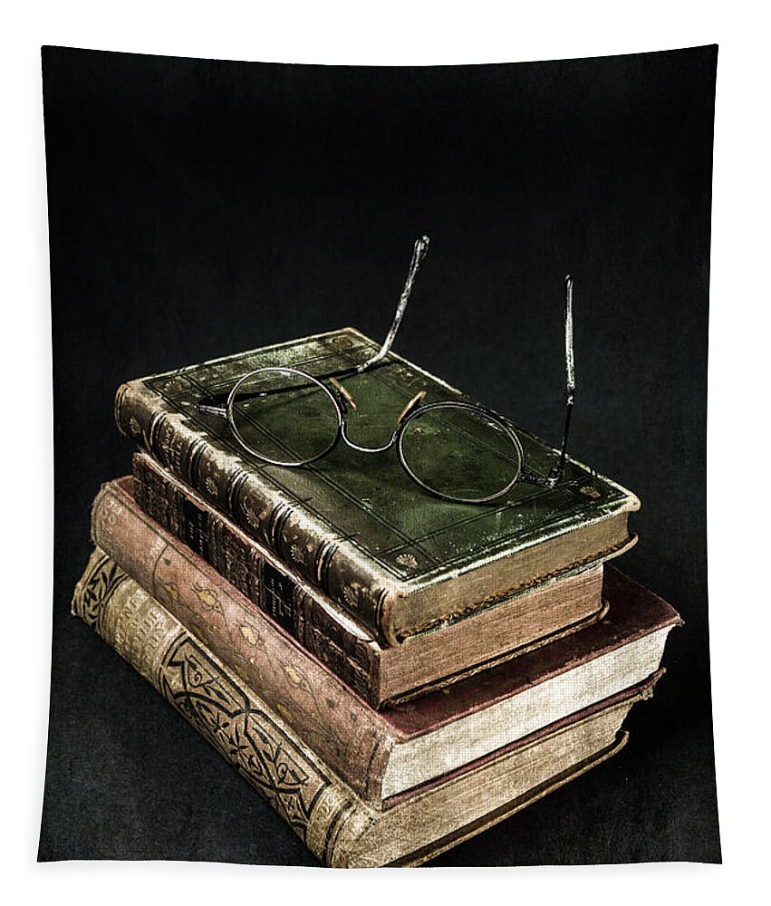 Book Tapestry featuring the photograph Books With Glasses by Joana Kruse