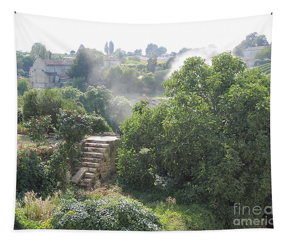 Bordeaux Village Smoke Village Tapestry featuring the photograph Bordeaux village cloud of smoke by HEVi FineArt