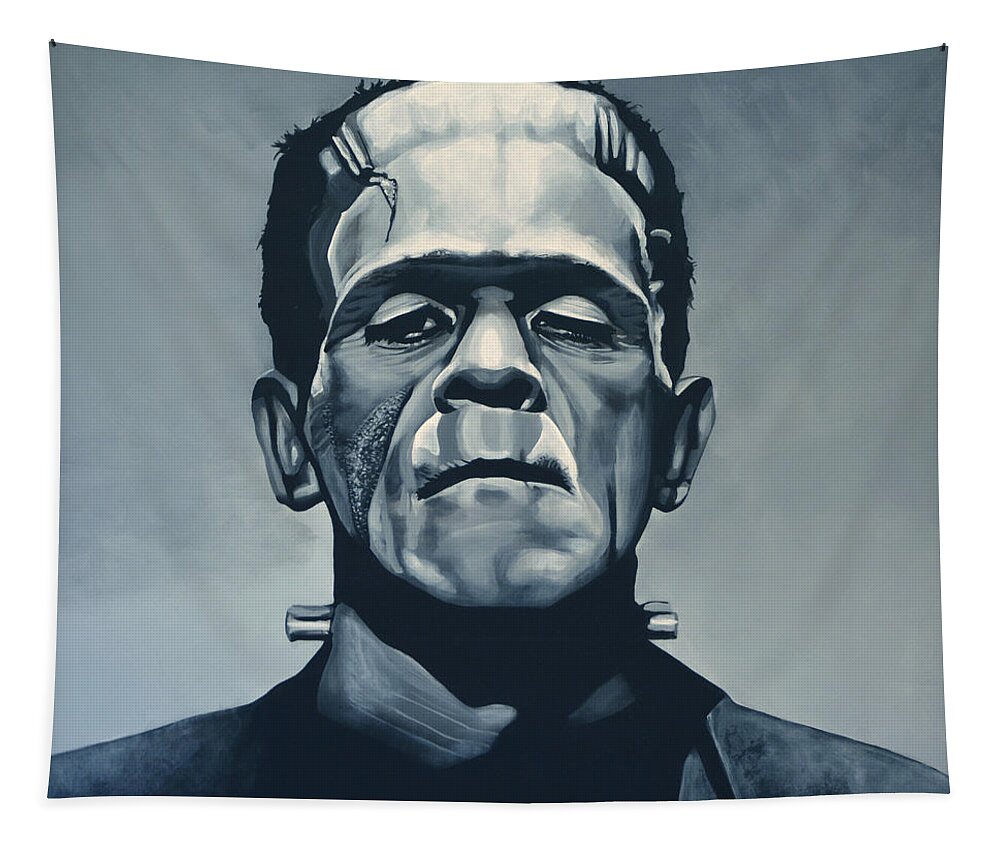 Frankenstein Tapestry featuring the painting Boris Karloff as Frankenstein by Paul Meijering