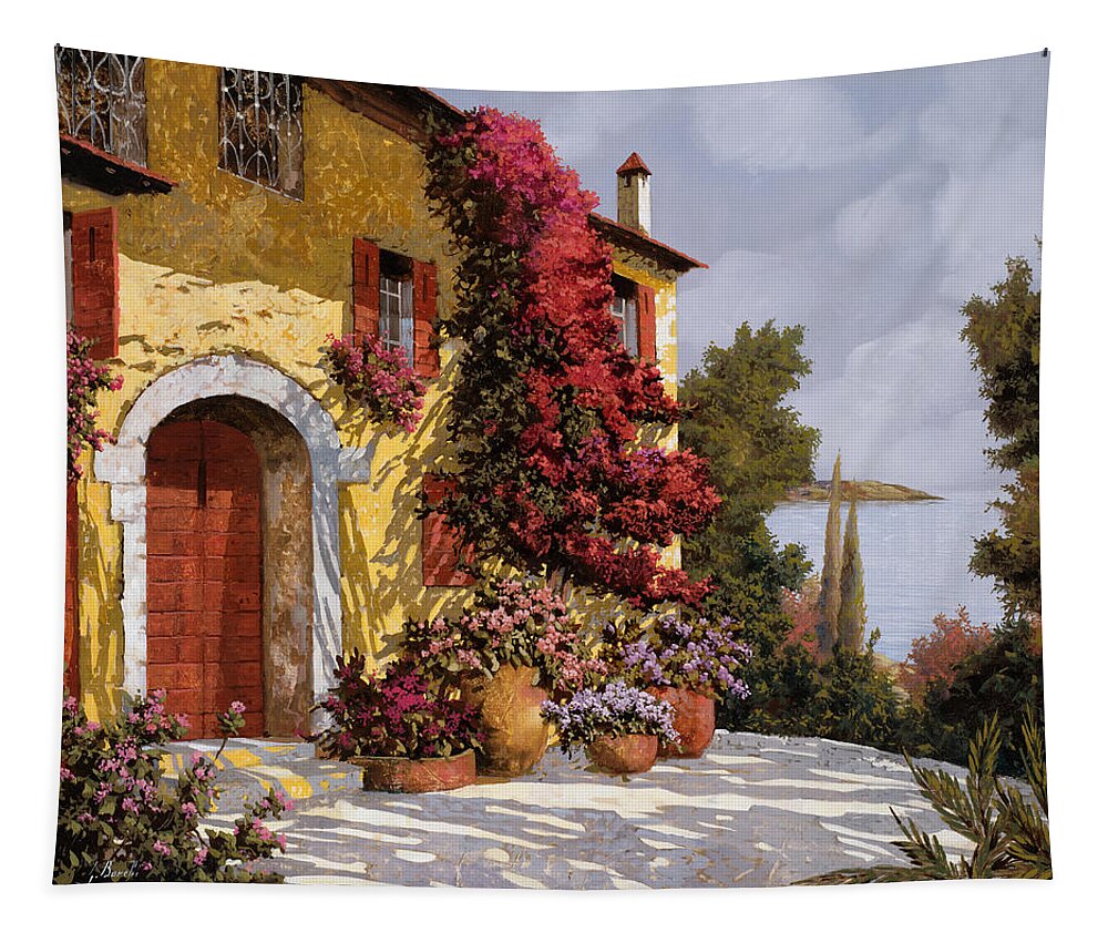 Bouganville Tapestry featuring the painting Bouganville by Guido Borelli