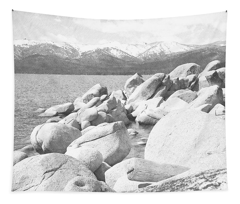 Lake Tahoe Tapestry featuring the photograph Boulder Shore on Lake Tahoe by Frank Wilson