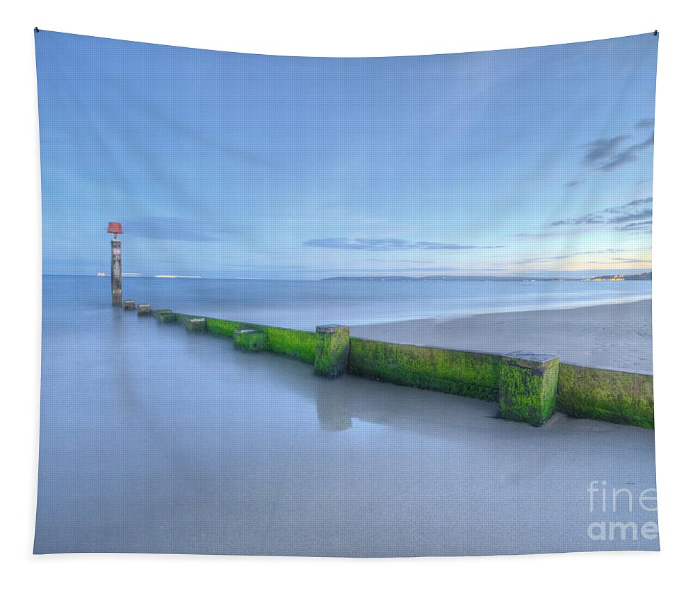 Yhun Suarez Tapestry featuring the photograph Bournemouth Beach Sunset by Yhun Suarez