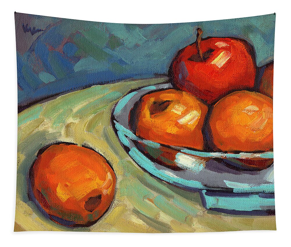 Lemons Tapestry featuring the painting Bowl of Fruit 2 by Konnie Kim