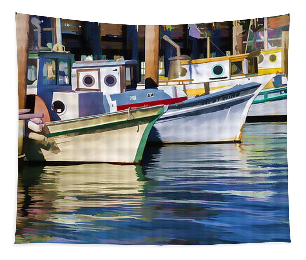 Fishing Boat Tapestry featuring the photograph Bows Out by Scott Campbell