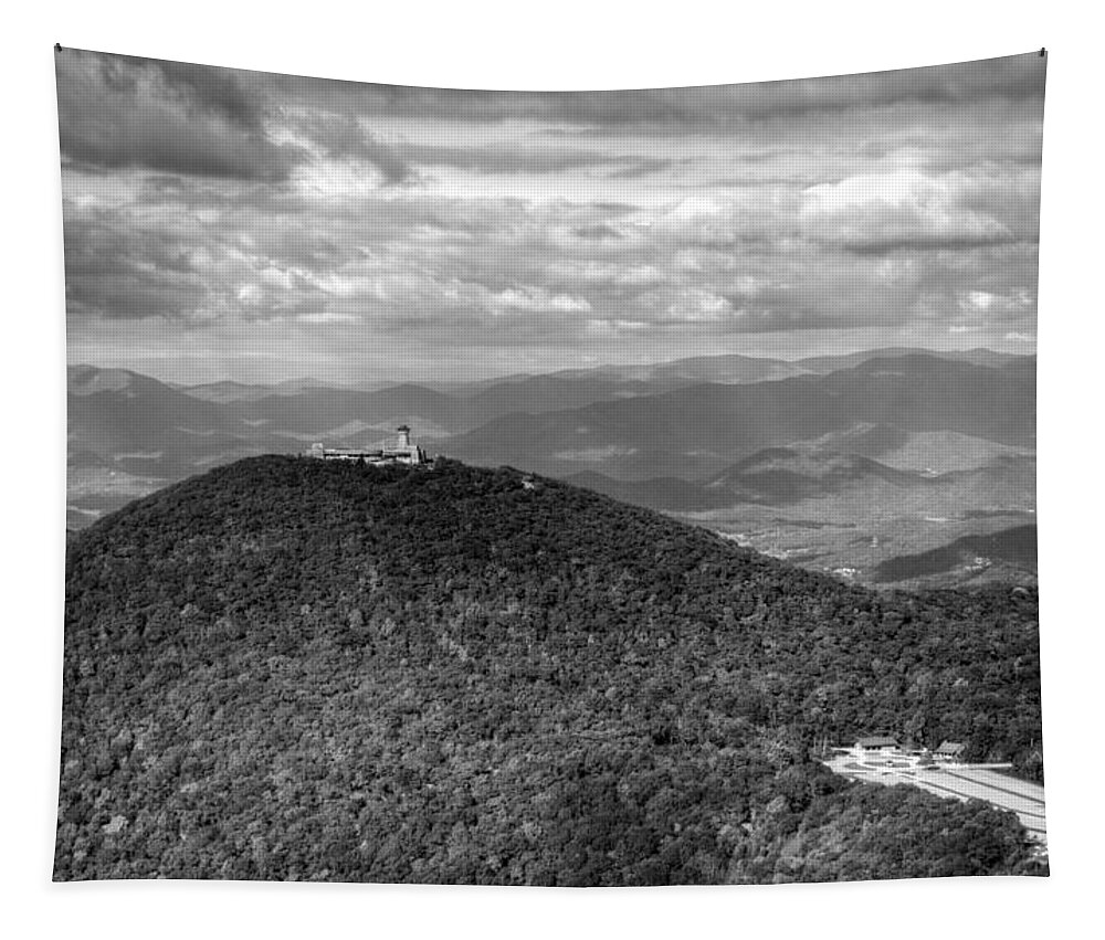 Brasstown Bald Tapestry featuring the photograph Brasstown Bald in Black and White by Greg and Chrystal Mimbs