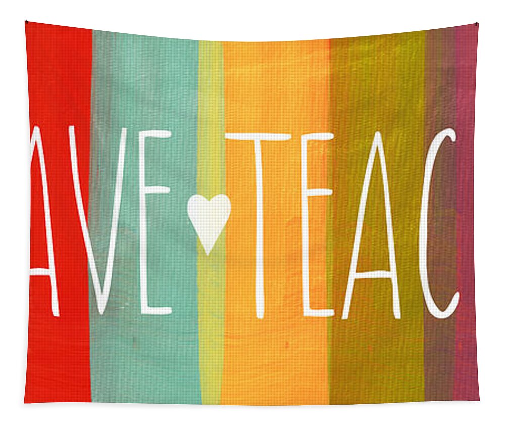 Brave Tapestry featuring the painting Brave Teacher by Linda Woods