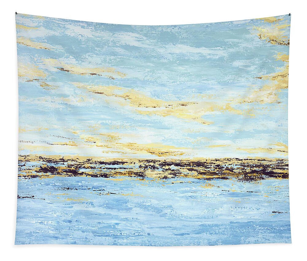 Costal Tapestry featuring the painting Breakwater II by Tamara Nelson