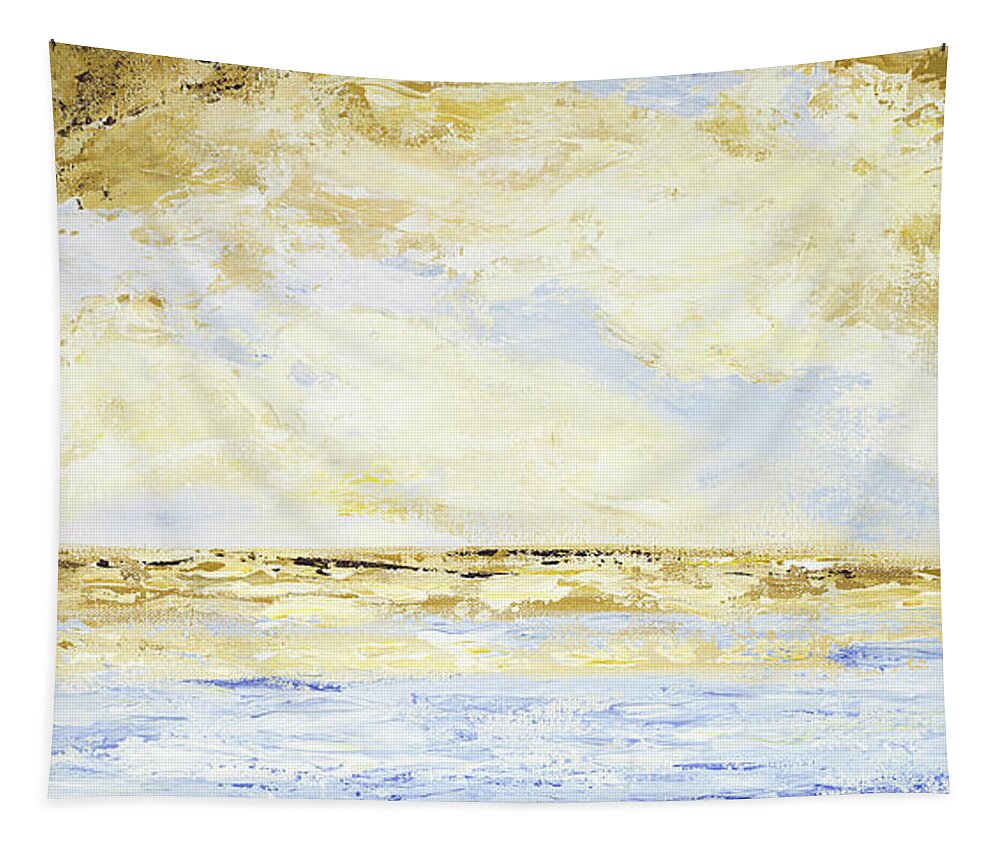 Costal Tapestry featuring the painting Breakwater III by Tamara Nelson