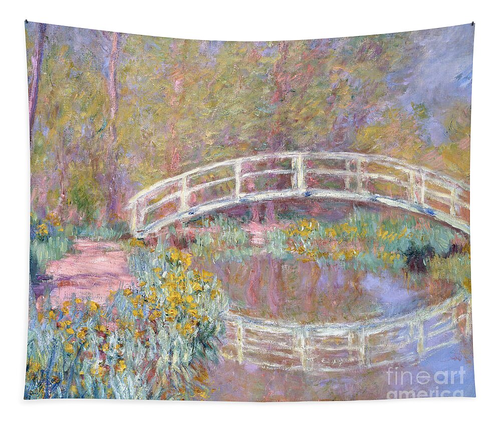 Monet Tapestry featuring the painting Bridge in Monet's Garden by Claude Monet