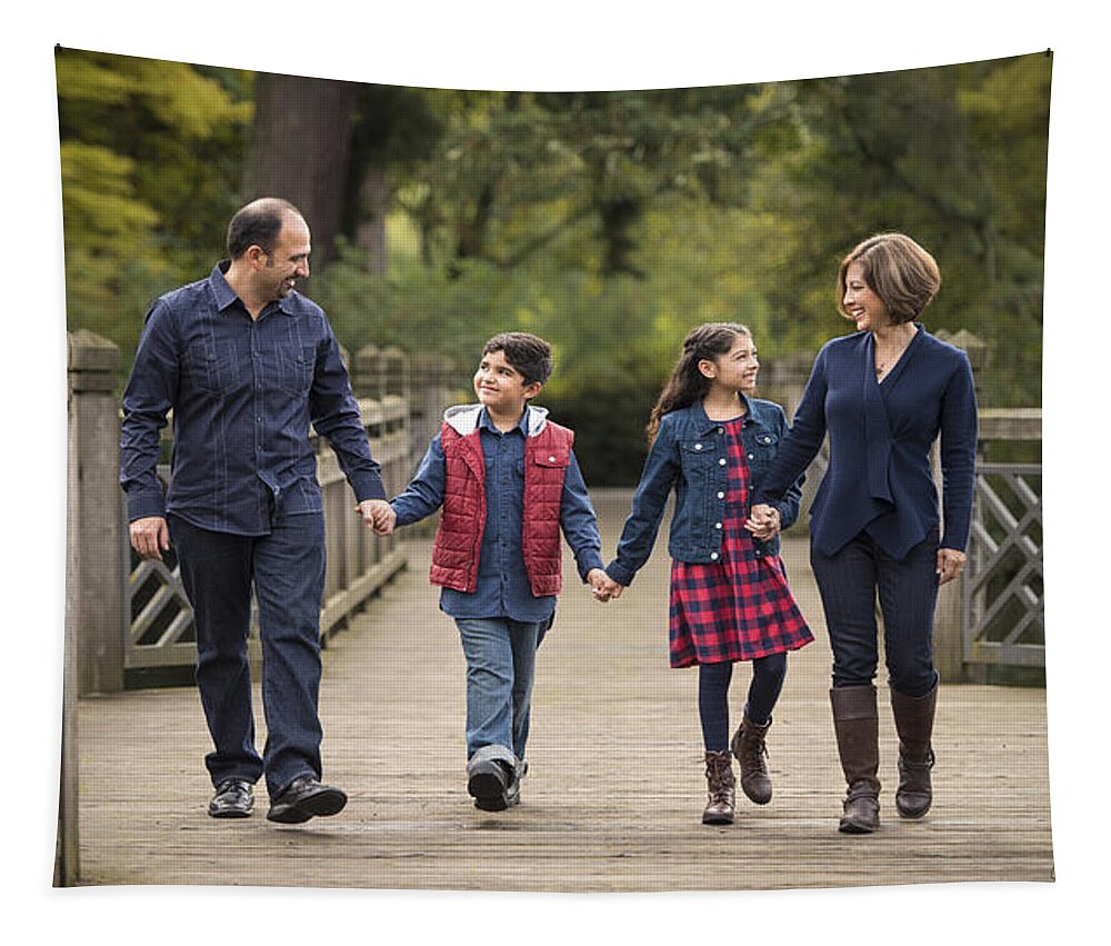Family Photo Tapestry featuring the photograph Bridge Walk by Lori Grimmett
