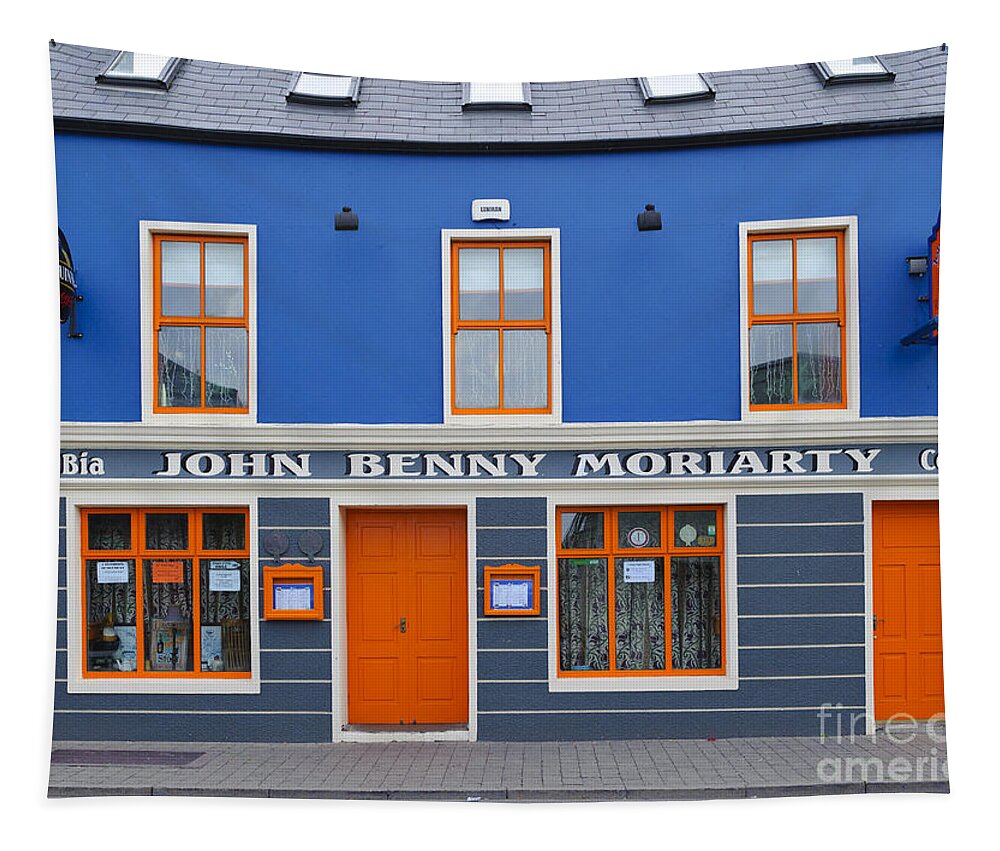 County Kerry Tapestry featuring the photograph Brightly Colored Pub In Dingle, Ireland by John Shaw