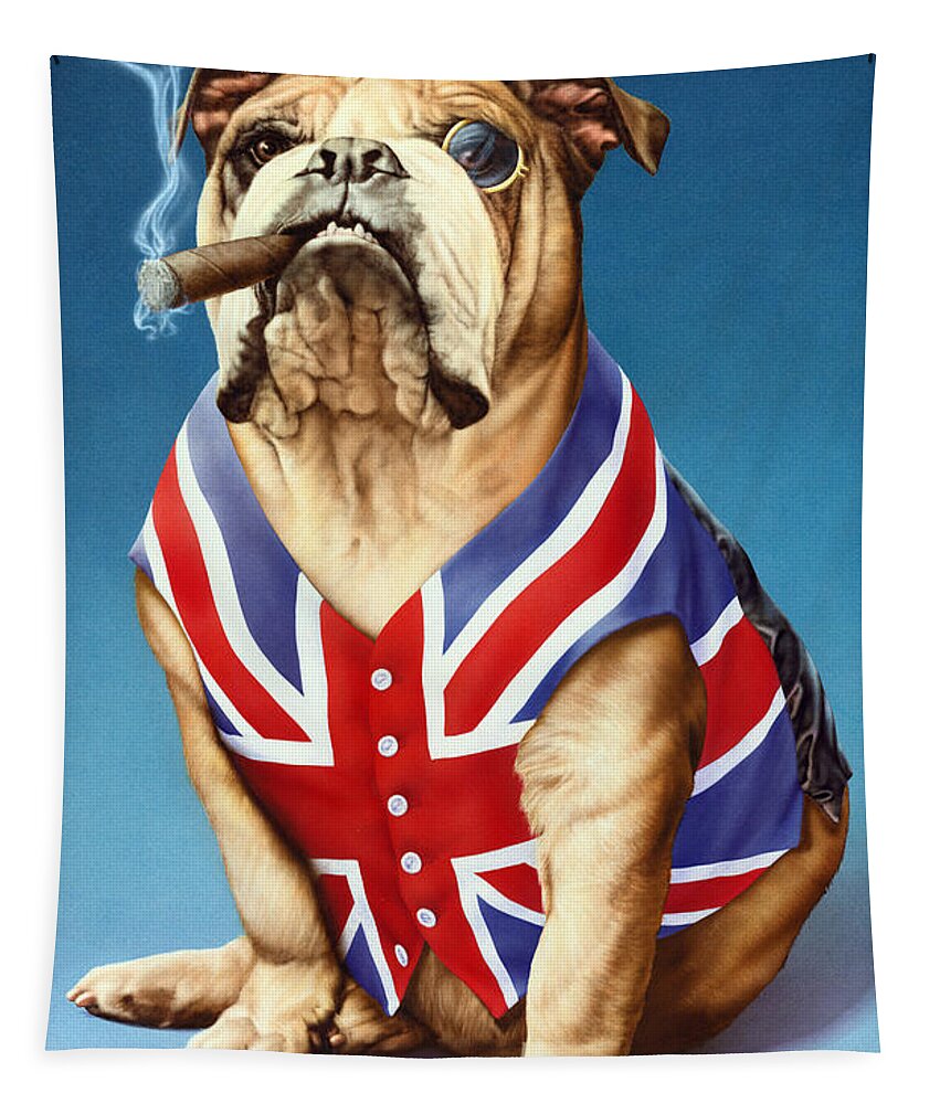 British Tapestry featuring the photograph British Bulldog by MGL Meiklejohn Graphics Licensing