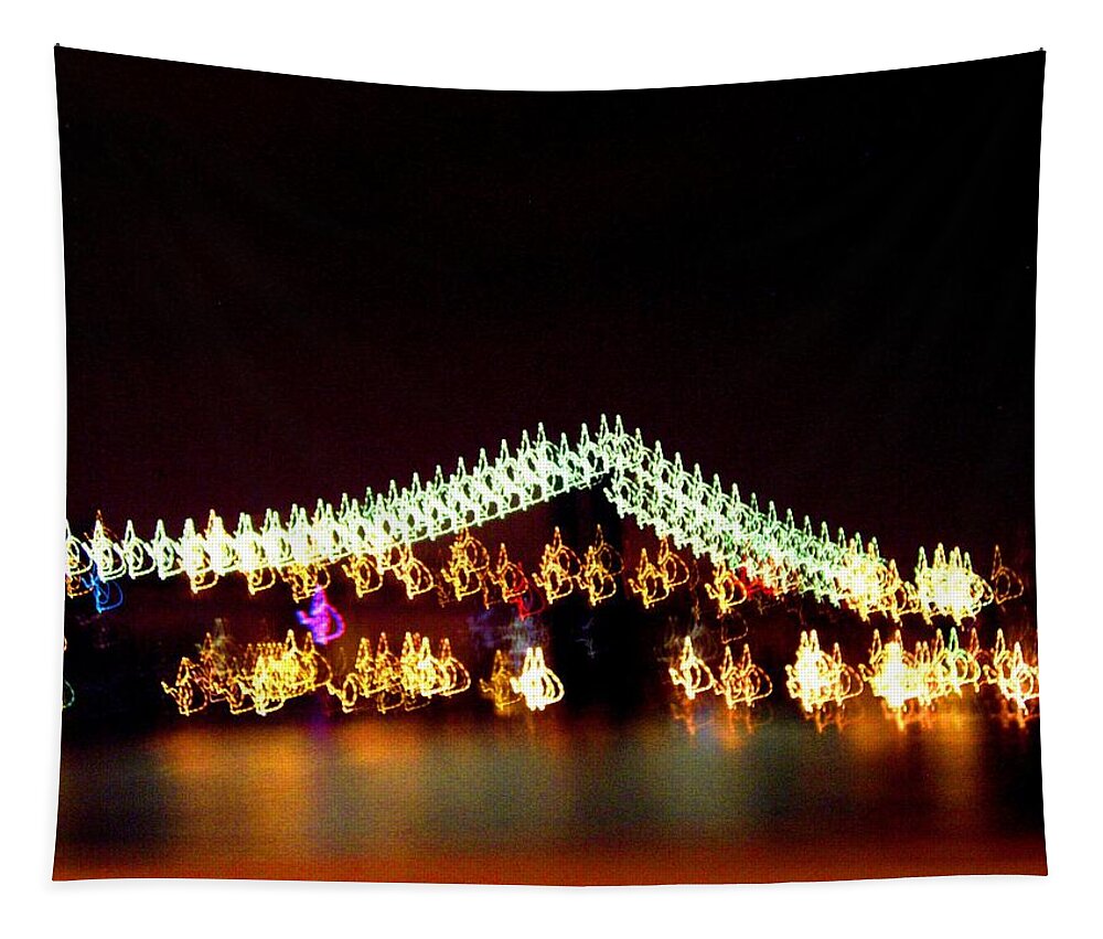 Brooklyn Bridge Tapestry featuring the photograph Brooklyn Bridge at Night by Cleaster Cotton