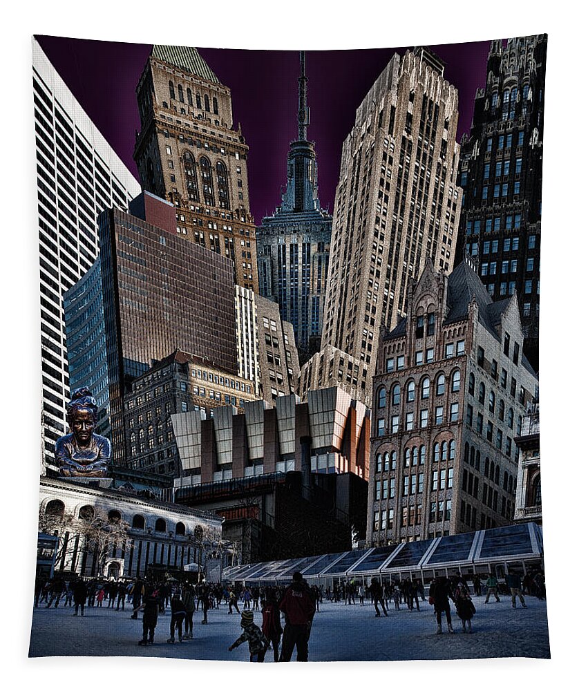 Bryant Park Tapestry featuring the photograph Bryant Park Collage by Chris Lord
