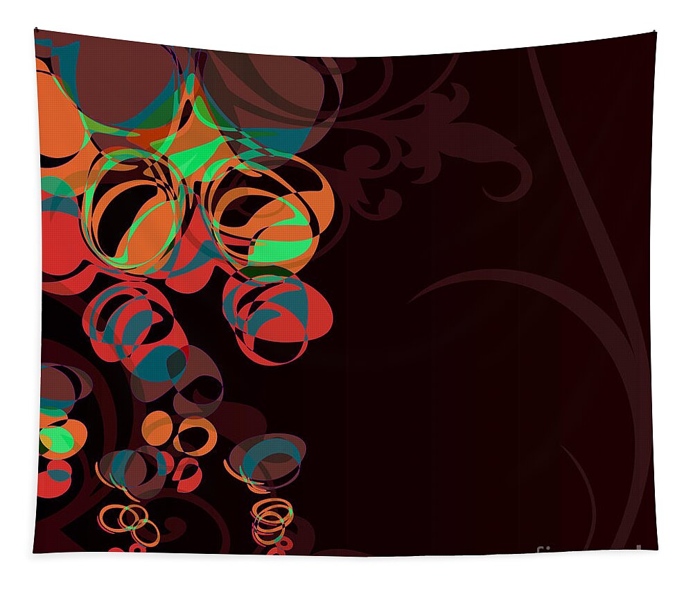 Brown Tapestry featuring the digital art Bubbling Bubbles - 45 by Variance Collections