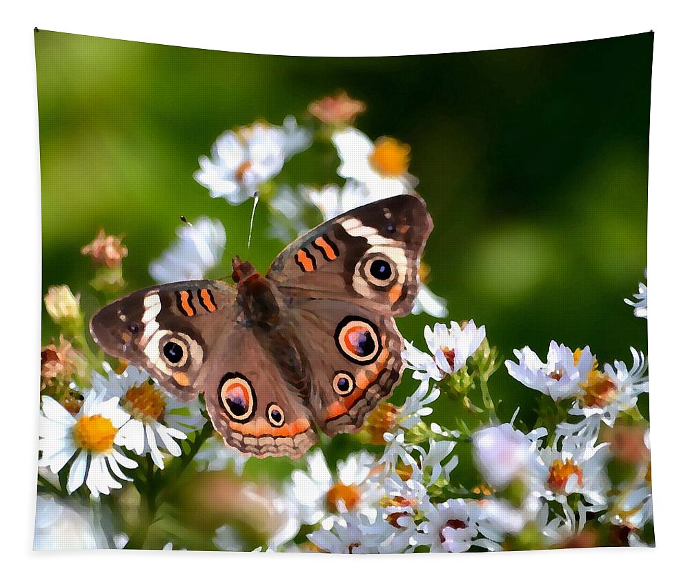 Butterfly Tapestry featuring the photograph Buckeye #2 by Deena Stoddard