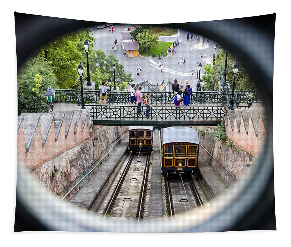 Budapest Tapestry featuring the photograph Budapest Castle Hill Funicular by Pablo Lopez