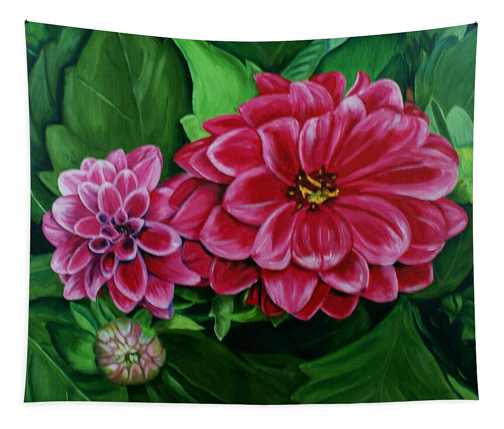 Floral Tapestry featuring the painting Buds and Blossoms by Jill Ciccone Pike