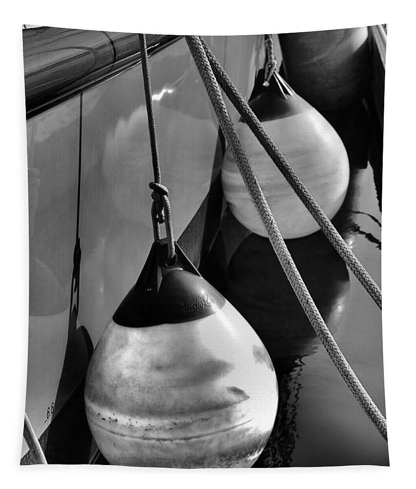 Abstract Tapestry featuring the photograph Buoy Boy in Black by Lauren Leigh Hunter Fine Art Photography